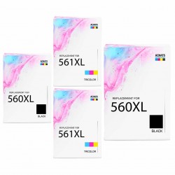 Pack de 4 cartouches compatibles PG-560XL CL-561XL Canon 2 noirs, 2 couleurs