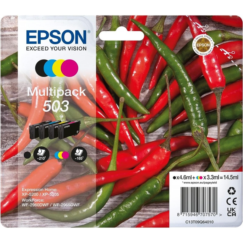Pack de 4 Epson 503 C13T09Q64010 cartouches Noir, Jaune, Cyan, Magenta