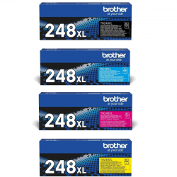 Brother TN248XL-PCK Brother TN248XLBK TN248XLBK, TN248XLC, TN248XLM, TN248XLY Pack de 4 Cartouches de toner originales Noir, Cya