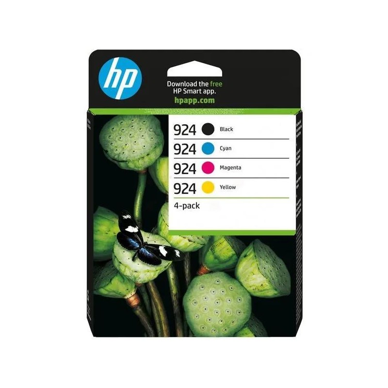  HP 924 6C3Z1NE Pack de 4 cartouches originales Noir, jaune, cyan, magenta