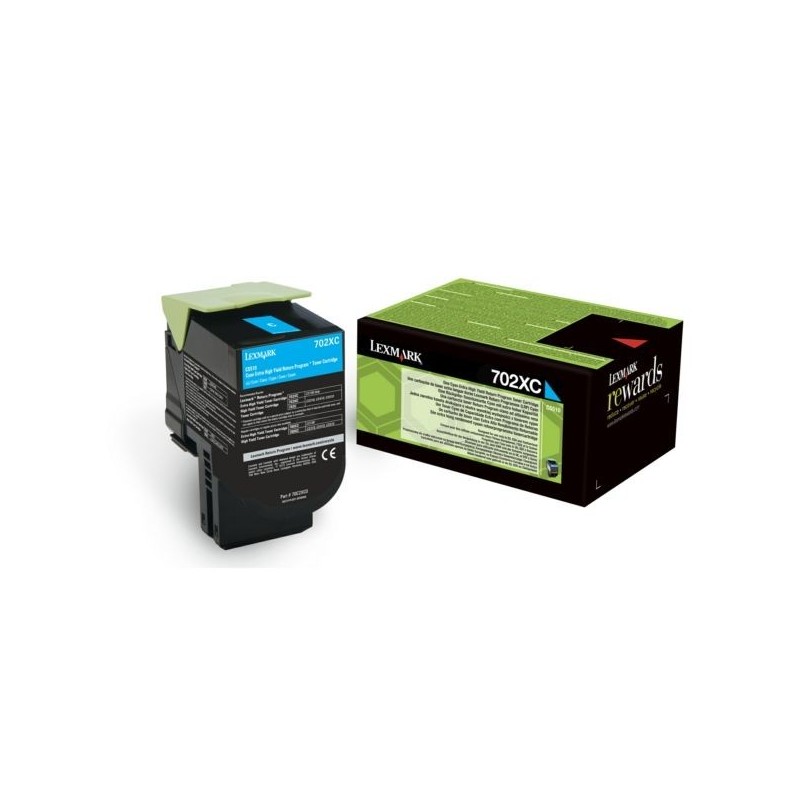  Lexmark 702XC 70C2XC0 Cartouche de toner originale Cyan