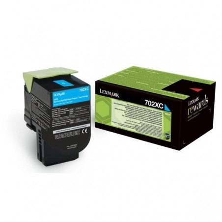  Lexmark 702XC 70C2XC0 Cartouche de toner originale Cyan