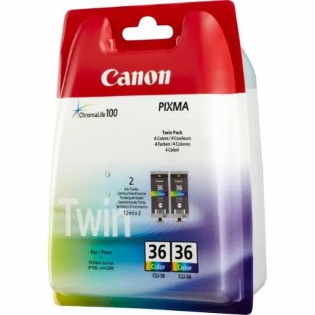  Canon CLI36 1511B025 Pack de 2 cartouches originales Couleures