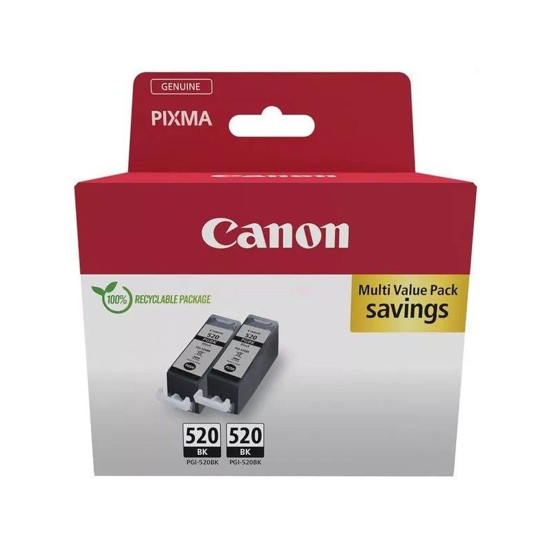  Canon PGI520BK 2932B019 Pack de 2 cartouches originales Noires