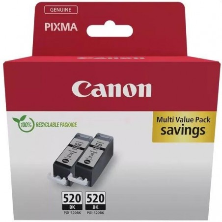  Canon PGI520BK 2932B019 Pack de 2 cartouches originales Noires