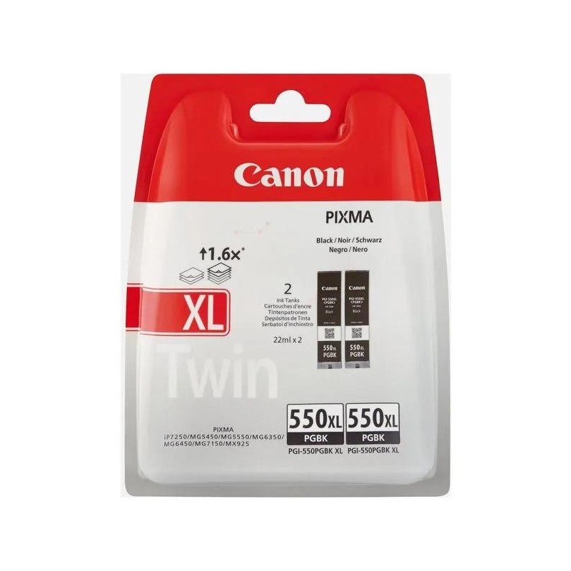  Canon PGI550XLPGBK 6431B010 Pack de 2 cartouches originales Noires