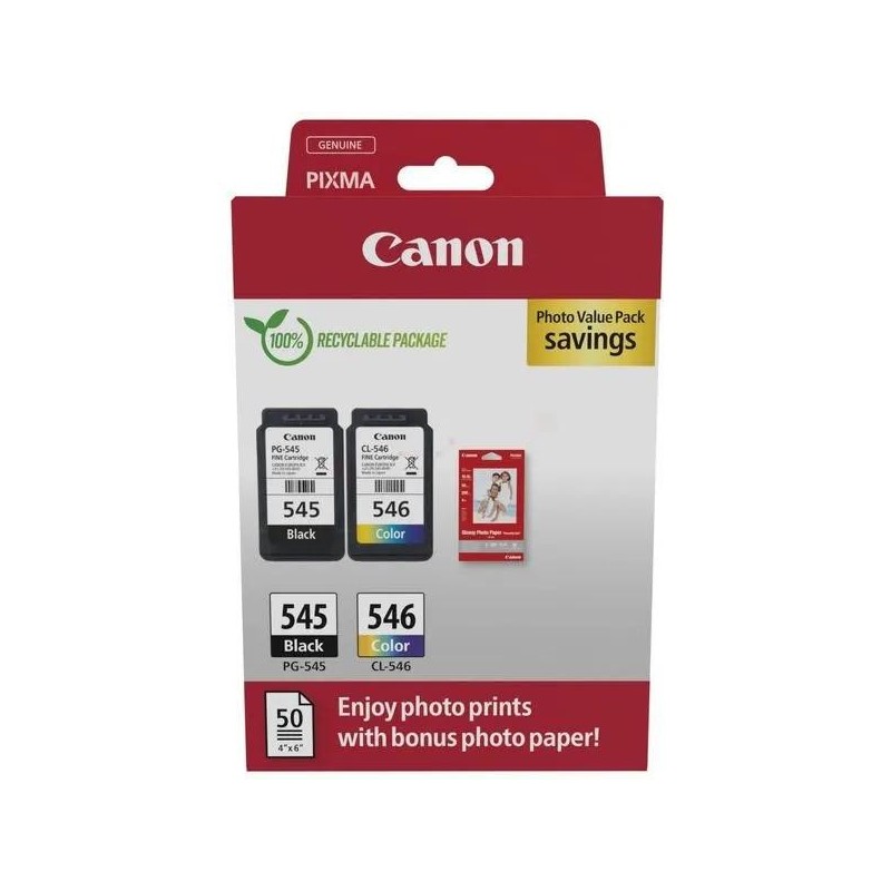  Canon PG545/CL546 8287B008 Pack de 2 cartouches originales Noir, Couleur