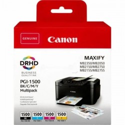  Canon PGI1500 9218B006 Pack de 4 cartouches originales Noir, Cyan, Jaune, Magenta