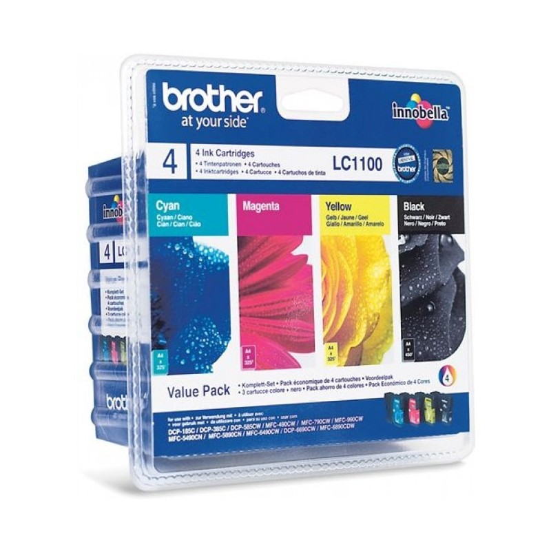 Brother LC1100 - Pack de 4 - noire, cyan, magenta, jaune - original - cartouche d'encre